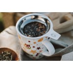 Vánoční tradice - porcelánový hrnek s nerez. sítkem a pokličkou 0,35 l