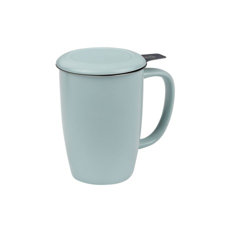 Porcelánový hrnek s nerezovým sítkem a pokličkou - Kai, 440 ml