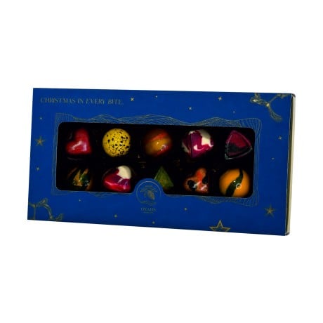 Dárková krabička s 10 pralinkami - modrá