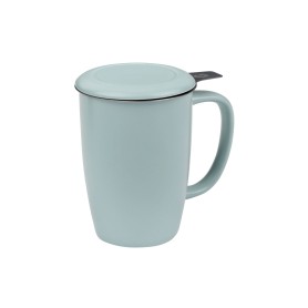 Porcelánový hrnek s nerezovým sítkem a pokličkou - Kai, 440 ml
